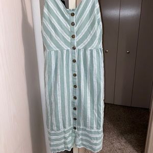 Striped knee length summer dress